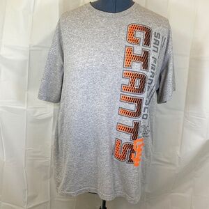 San Francisco Giants Shirt Sz XL Gray Short Sleeve Unique Embossed Logo 2012